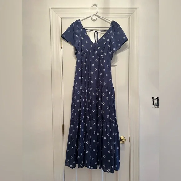 Madewell Navy Floral Midi Dress - Picture 3 of 8